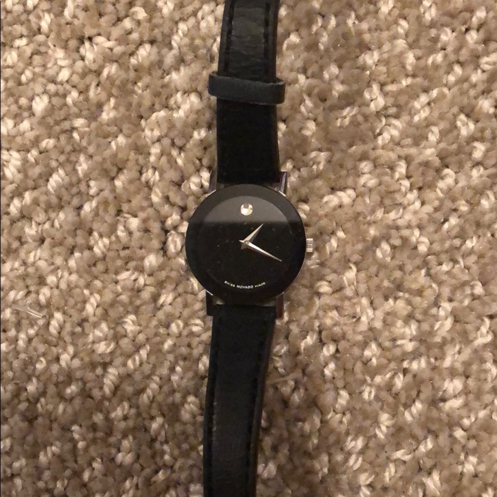 Black Movado Watch with Diamond